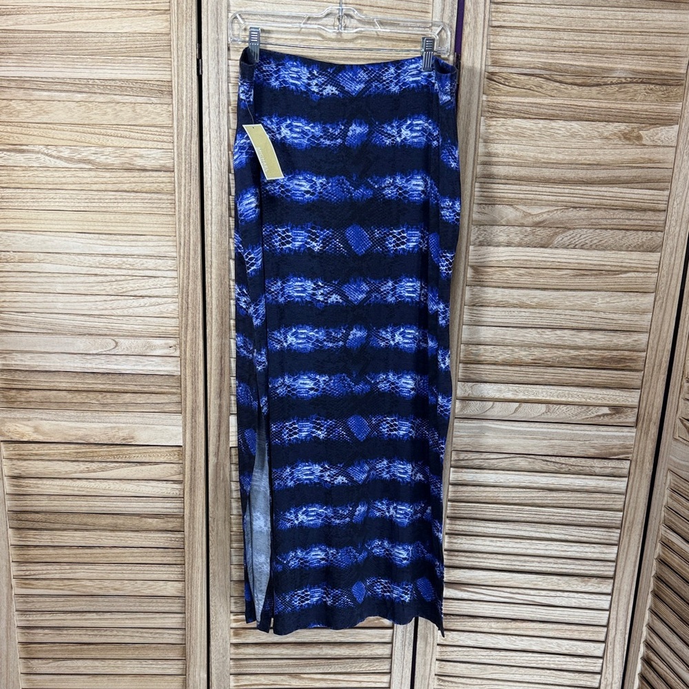 Michael Kors Blue and Black Patterned Pencil Skirt Size 2X - Picture 7 of 11